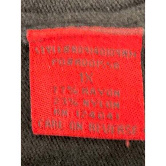 Red Woman's Black Open Front Cardigan 1X - Picture 7 of 11